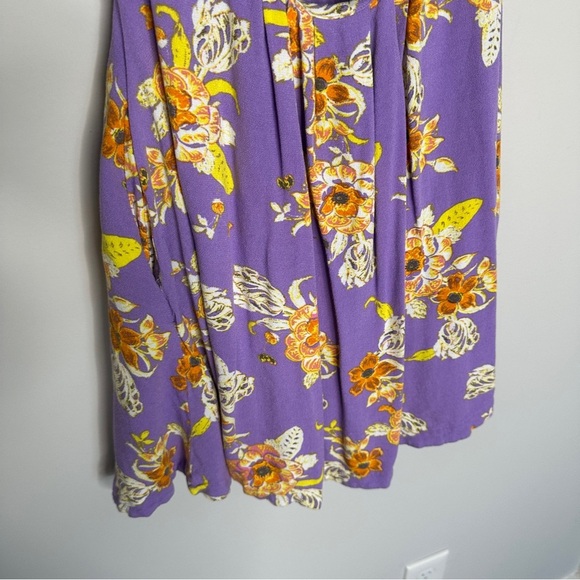 Free People Baby It's You Floral Mini Dress in Purple Combo size XSmall Cut-out - Picture 8 of 13